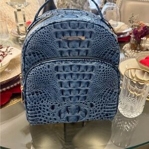 NWT Blue Crocodile Embossed Backpack